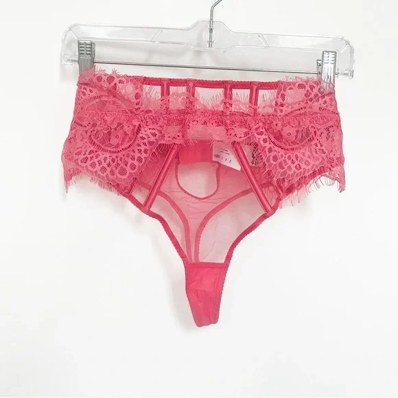 ASOS Hot Pink Lace Corset Lingerie Set - Picture 11 of 16